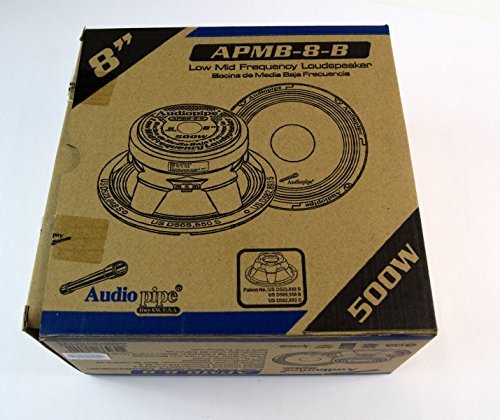 Audiopipe 2 Pairs 8 Inch 500W Full Range Loud Speakers with Low Mid Range - APMB-8-B - Perfect for Home Theater, DJ Setup, and Live Music Performances