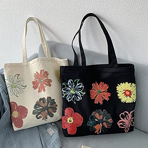 Stylish Women's Canvas Tote Bag with Zipper - Durable Shoulder Bag for Work, Beach, Travel, Shopping & Groceries | Perfect for Office Commute, Weekend Getaways & Daily Errands