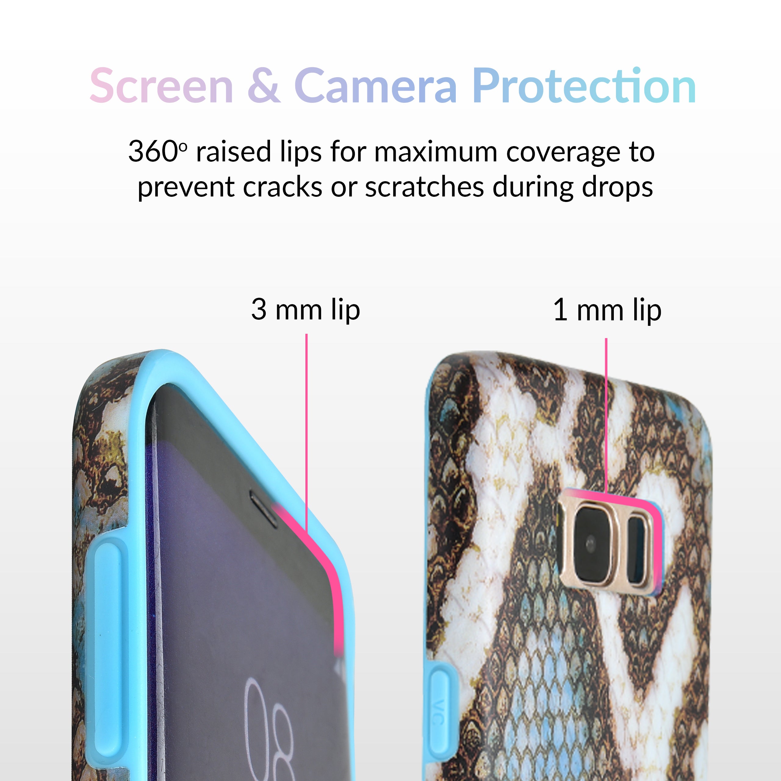 Blue Snakeskin Samsung Galaxy Phone Case - Durable Protective Cover for Galaxy S21/S20/S10 - Stylish & Slim Design for Everyday Use