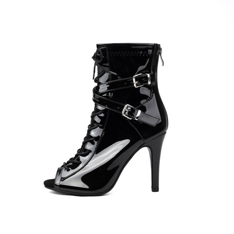 Black Stiletto Lace Up Jazz Dance Boots for Women - Comfortable Heeled Boots for Dance, Performances & Night Out | Perfect for Jazz, Swing & Latin Dance