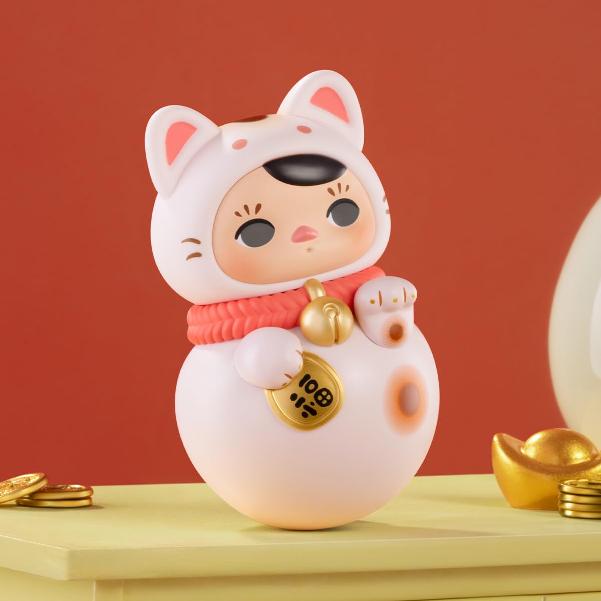 POP MART PUCKY Roly-Poly Kitty Series Anime Action Figures - Complete Set of 12 Collectible Artificial Toys for Display & Gift Giving | Perfect for Anime Fans, Office Desk Decor & Kawaii Collections
