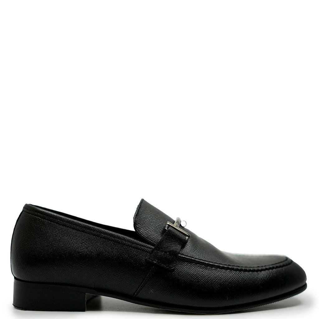 Andanines Black Textured Buckle Dress Shoes for Men | Formal Business Oxford Shoes | Perfect for Office, Weddings & Special Occasions
