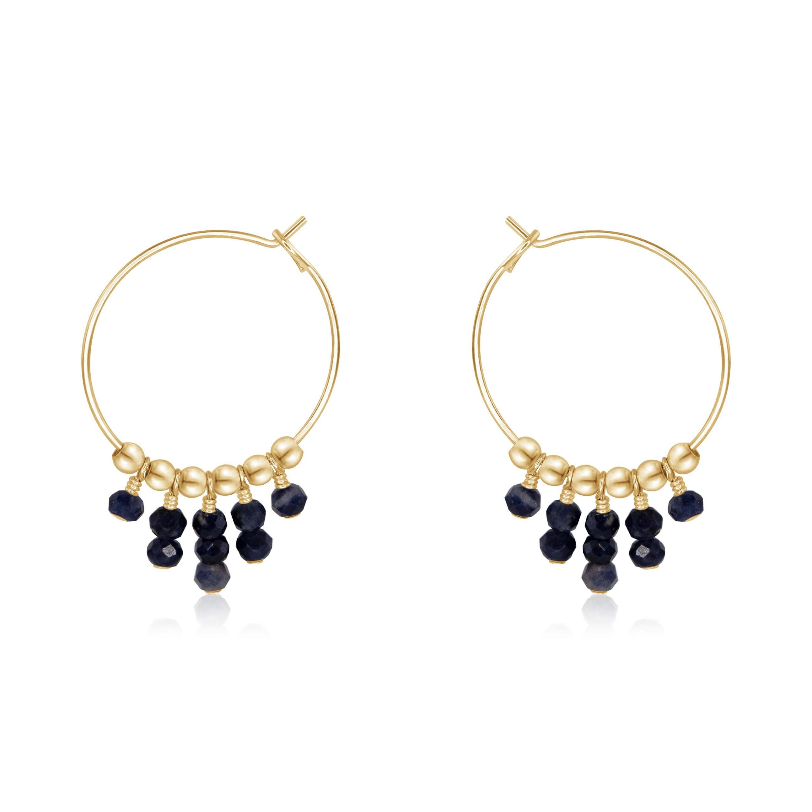 Elegant Sapphire Statement Hoop Earrings for Women - 925 Sterling Silver Dangle Earrings - Perfect for Parties, Weddings & Special Occasions