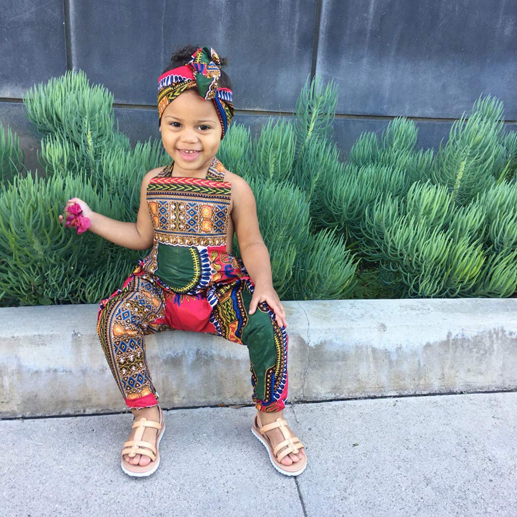 **Cute African Dashiki Romper Jumpsuit for Toddler Girls - Sleeveless Summer Baby Clothes (Multicolor, 3-6 Months) - Perfect for Playdates, Parties & Cultural Celebrations**