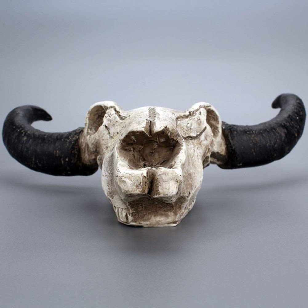 Resin Longhorn Cow Skull Wall Decor - 3D Animal Sculpture for Western Home, Ranch, or Bar | Wildlife Figurine for Cabin, Man Cave & Southwestern Interior Design