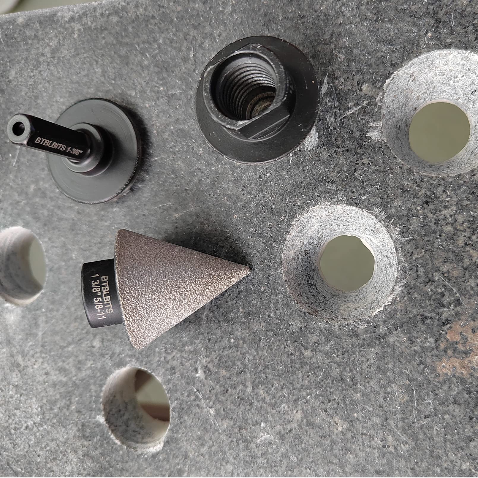 Premium Diamond Core Drill Bit Set - 7pc Tile Hole Saw Kit (20/25/35/50mm) with Diamond Milling Bit & Beveling Chamfer Bits for Porcelain, Ceramic, Granite | Perfect for Bathroom Renovation, Kitchen Backsplash & Stone Countertop Installation
