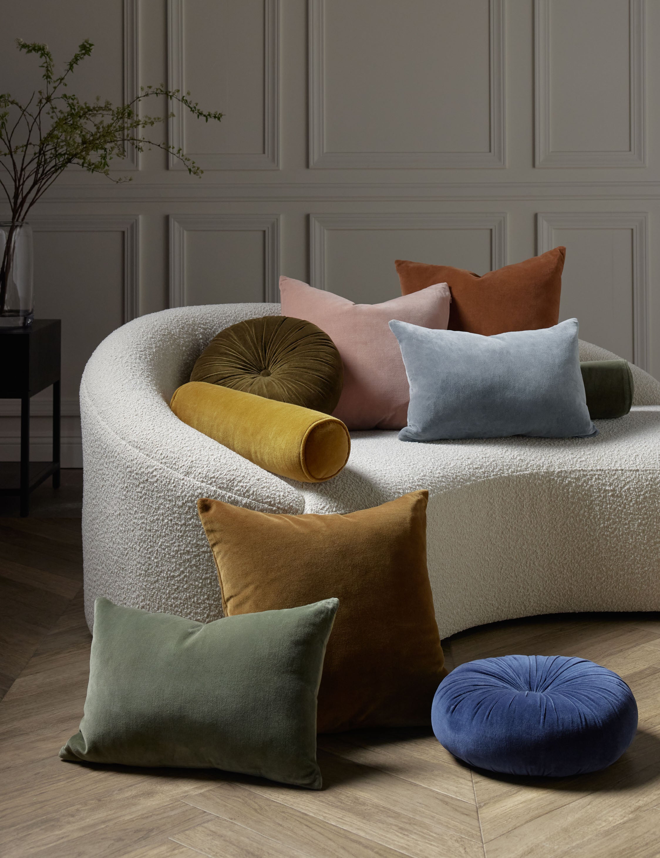 Charlotte Velvet Pillow - Soft & Luxurious Decorative Throw Pillow for Sofa, Bed, Couch - Perfect for Living Room, Bedroom & Home Decor