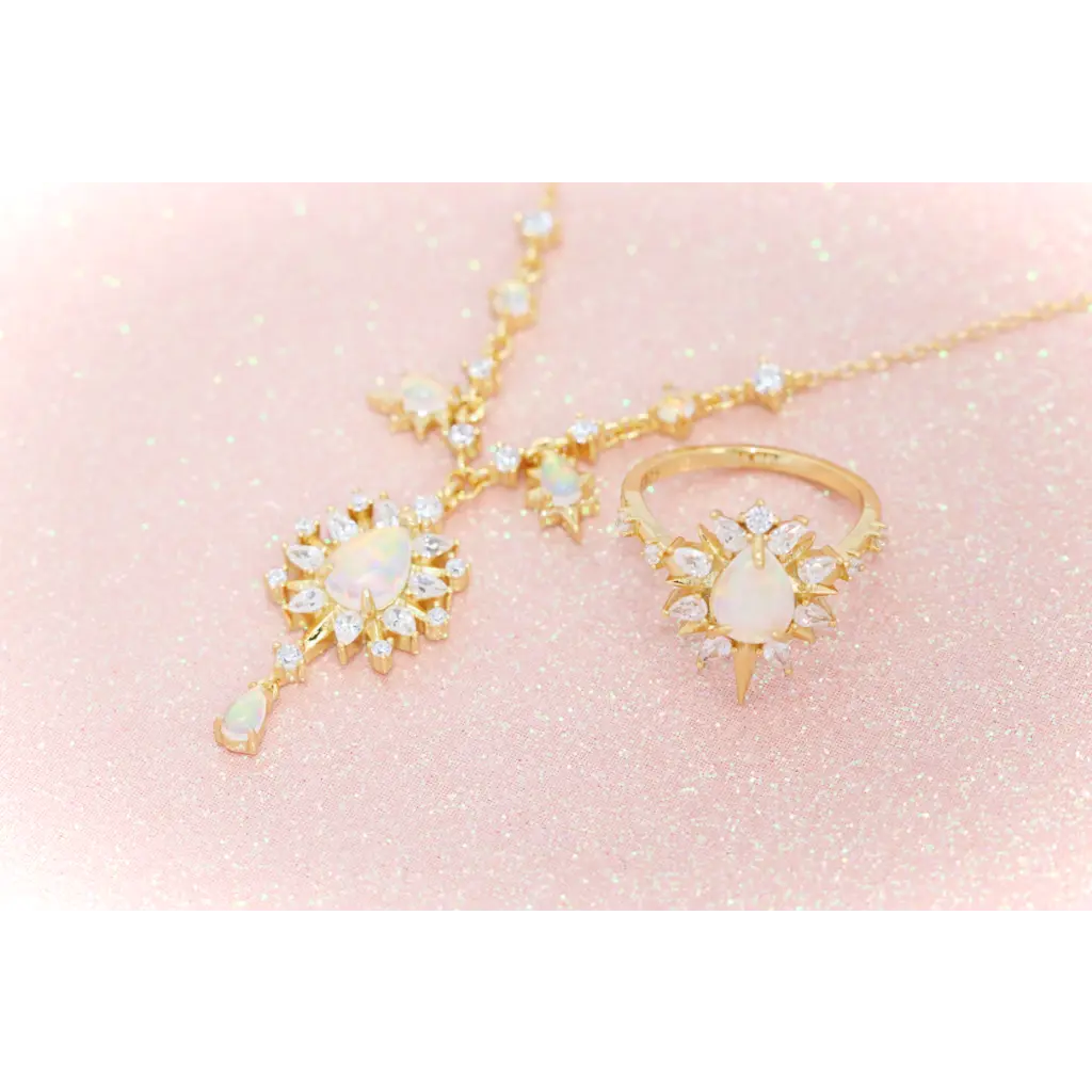 Exquisite Josephine Opal Necklace for Women – Elegant Handmade Jewelry Gift for Birthday, Anniversary & Special Occasions | Perfect for Evening Parties, Weddings & Date Nights