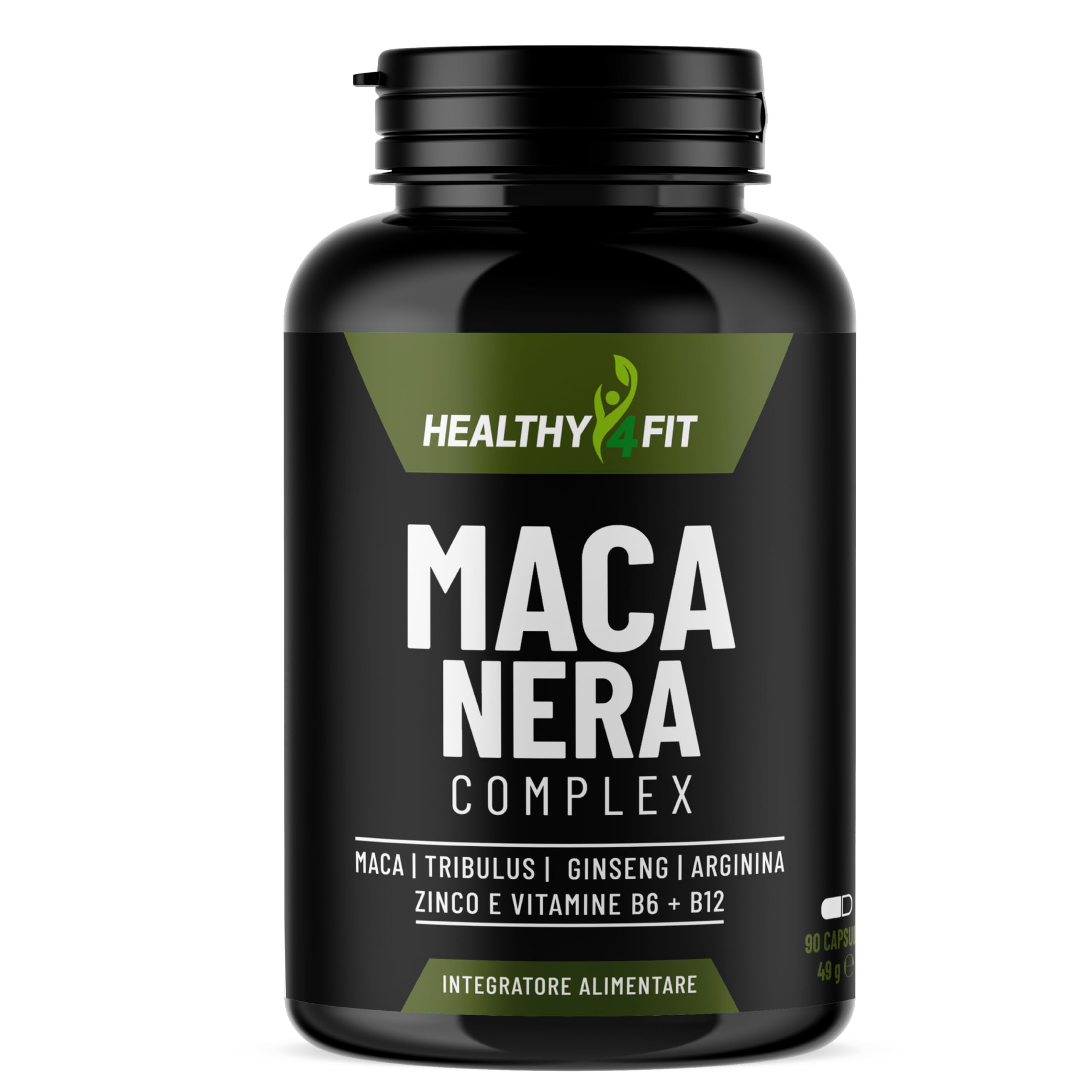 Premium Peruvian Black Maca Root Extract (20:1) with Tribulus Terrestris, Arginine, Ginseng, Zinc & Vitamins - 90 Capsules (3 Month Supply) - Natural Energy & Stamina Booster for Men & Women - Perfect for Workout Recovery & Sexual Wellness