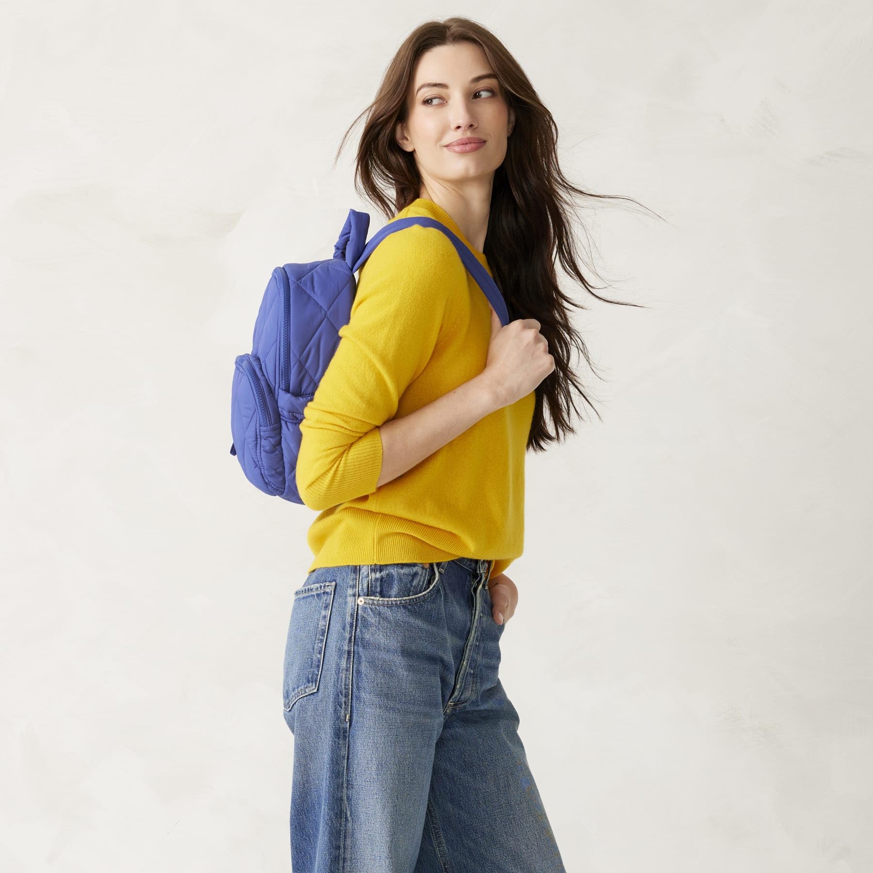 Vera Bradley Featherweight Small Banbury Backpack - Lightweight Travel Backpack for Women, Deep Ultramarine Blue | Perfect for School, Work, and Everyday Use