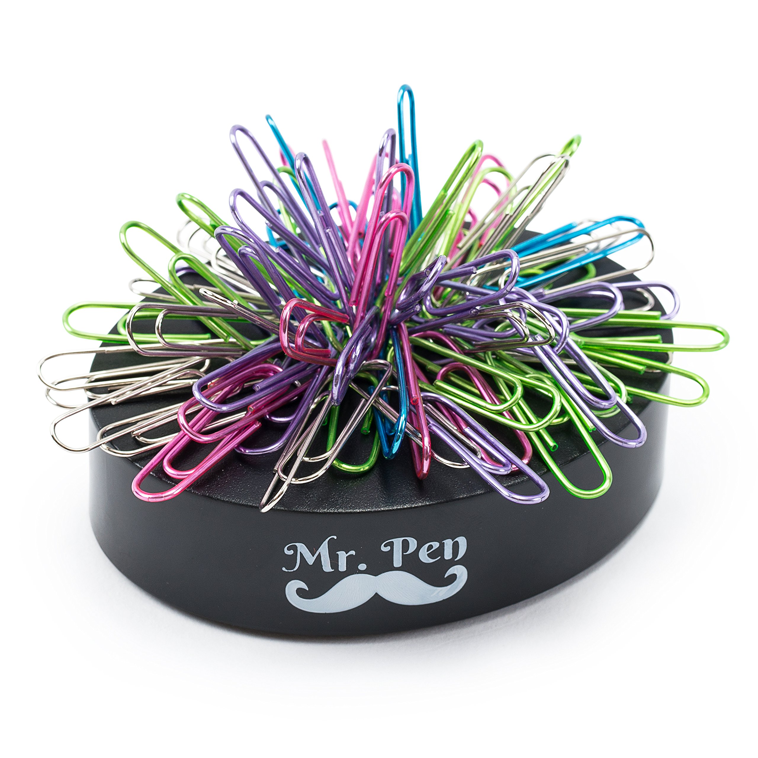 Mr Pen - 100-Piece Magnetic Desk Toy with Colored & Silver Paper Clips | Fun Office Stress Reliever, Desk Decor & Organizer | Perfect for Office, Home Desk & Gift Giving