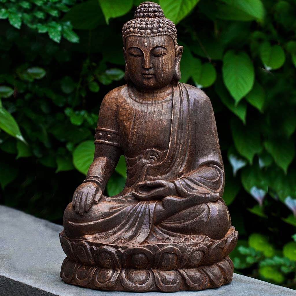 Antique Lotus Buddha Statue - Handcrafted Asian Decor for Meditation & Home Altar | Campania International