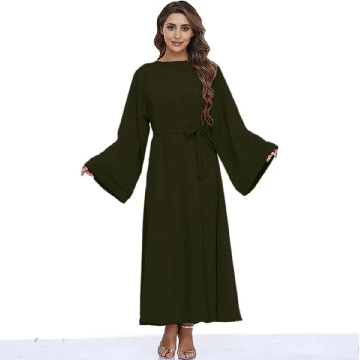 Muslim Women's Classic Solid Color Plain Abaya Dress - Modest Islamic Prayer Dress for Daily Wear & Special Occasions