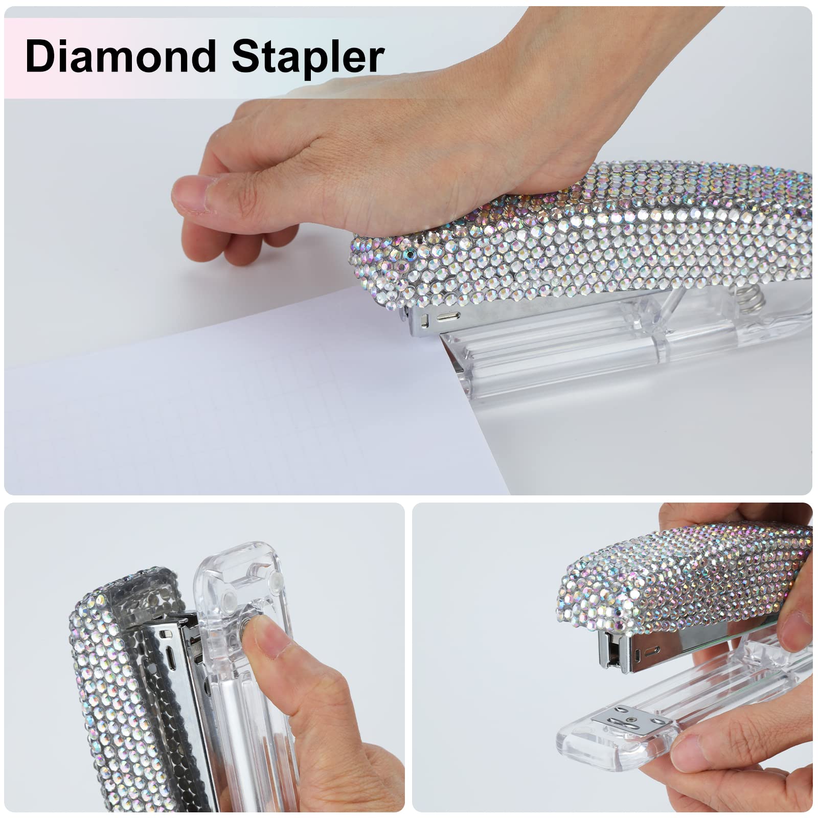 Premium 4-Piece Office Stationery Set - Stapler, Tape Dispenser, Ballpoint Pens & Scissors for Home & Office (White/AB) - Perfect for Desk Organization, School Supplies & Gift Giving