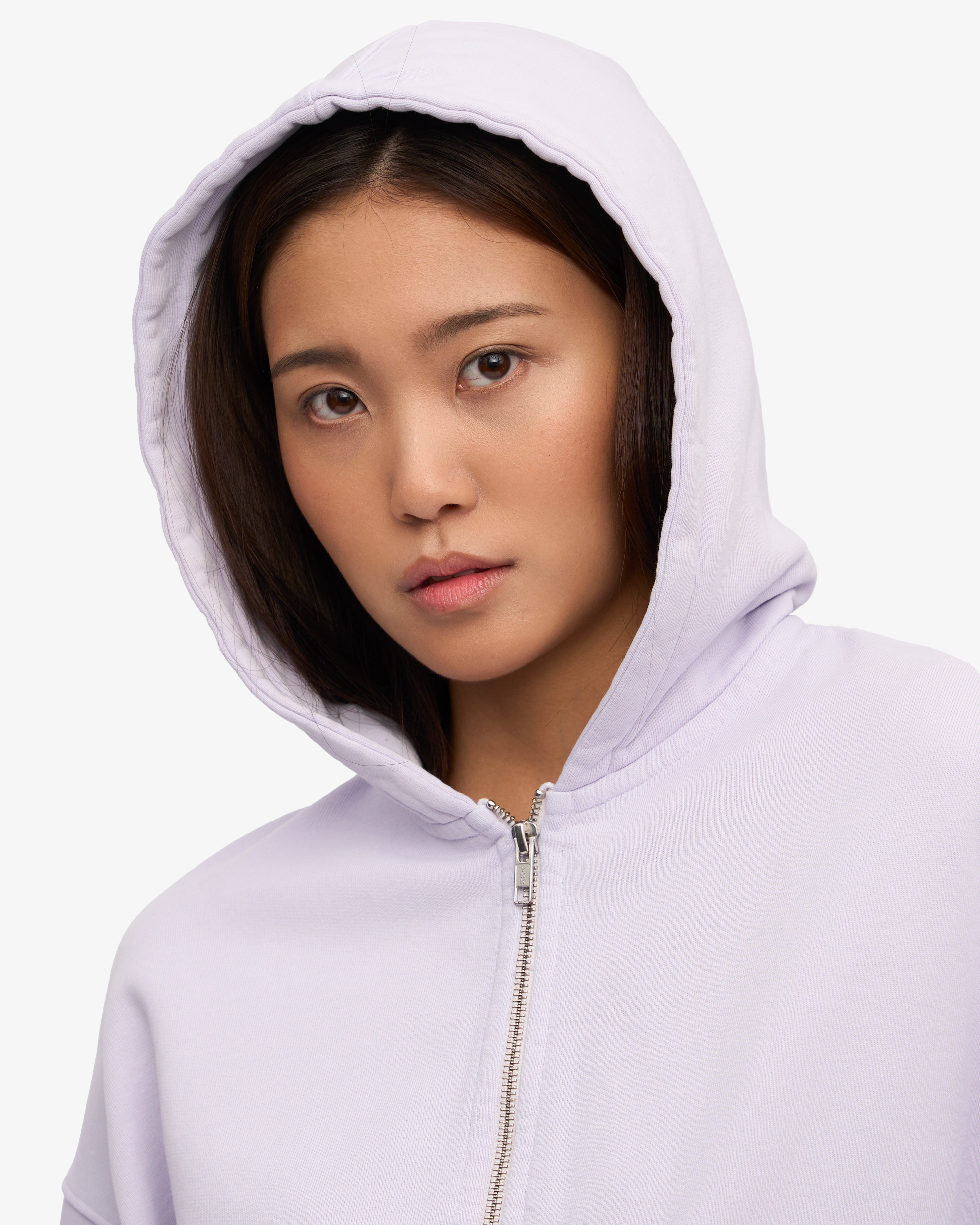 Organic Crop Zip Hoodie for Women - Soft Ivory White Pullover Sweatshirt - Casual Streetwear for Everyday Wear & Gym Outfits