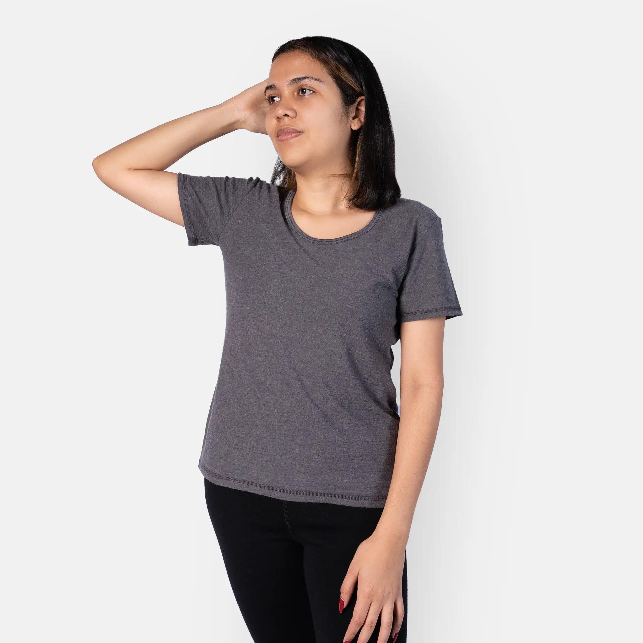 Women's Alpaca Wool Hiking T-Shirt - 160 Ultralight & Relaxed Fit for Outdoor Adventures & Travel
