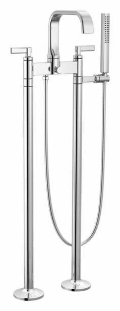 Brizo Allaria 2-Handle Tub Filler Trim Kit with Lever Handles in Brilliance Polished Chrome (T70368 PC) - Body Assembly Sold Separately - Perfect for Modern Bathroom Renovations and Luxury Spa Installations