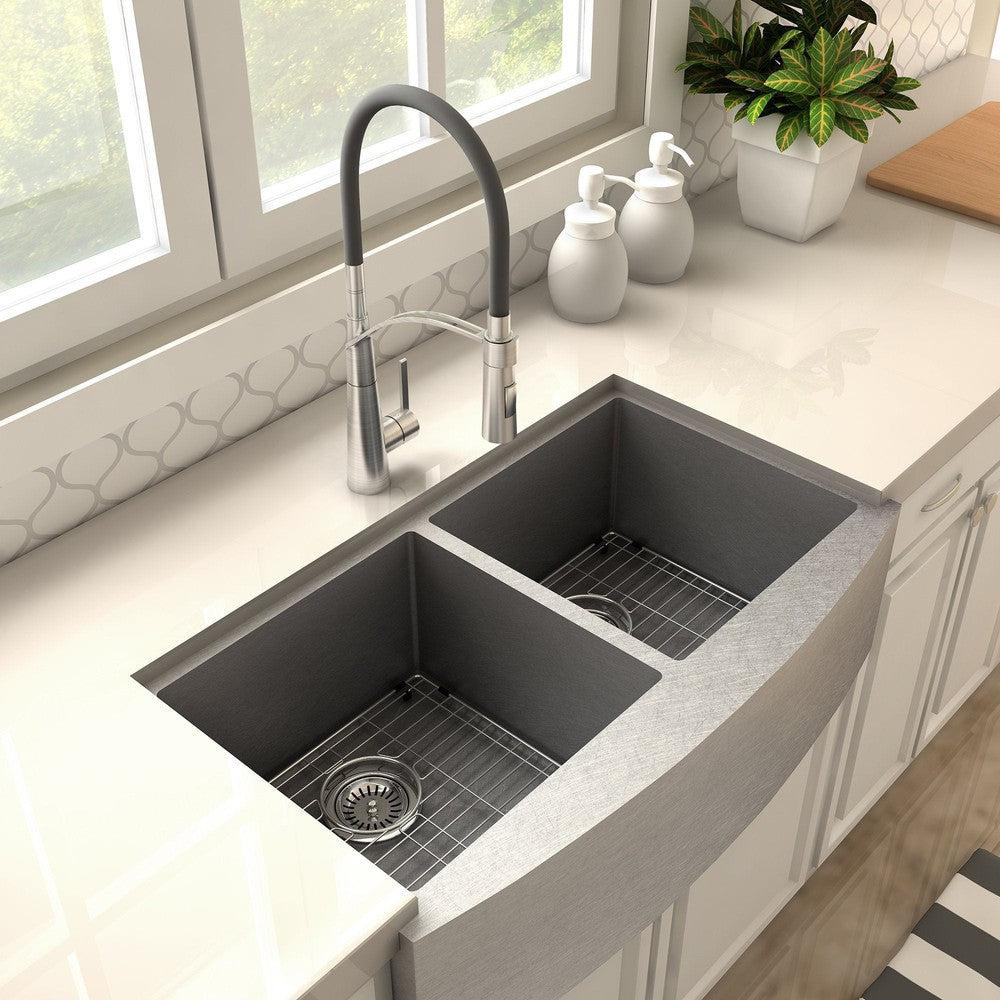 ZLINE Da Vinci Pull Down Single Handle Kitchen Faucet in Brushed Nickel - Modern Design for Easy Cooking & Dishwashing | Perfect for Home & Restaurant Use (DAV KF BN)