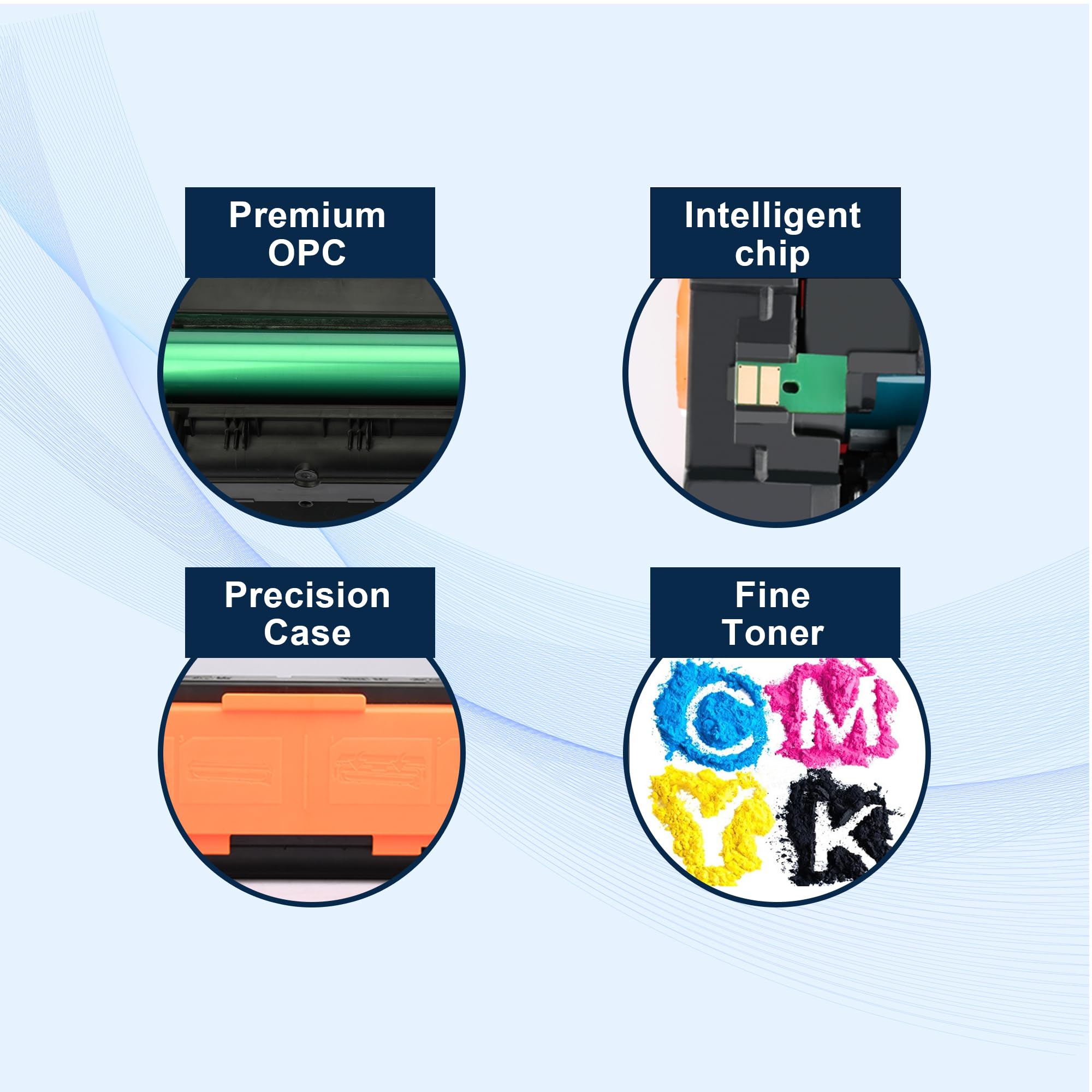 HP Laserjet Pro CP1525nw CM1415fnw Toner Cartridge 4-Pack (Black, Cyan, Yellow, Magenta) - Compatible with HP Printers | High-Quality Replacement Ink for Home & Office Printing