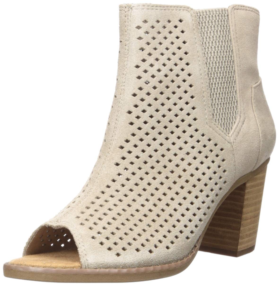 TOMS Black Suede Perforated Leaf Booties for Women - Comfortable Casual Ankle Boots with Breathable Design | Perfect for Fall, Winter, Office & Everyday Wear