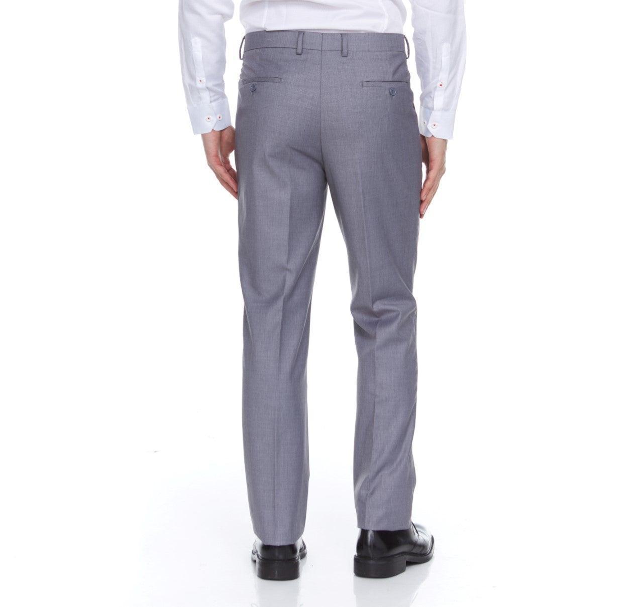 Ferera Collection Men's 3 Piece Modern Fit Suit - Light Gray | Business Formal Attire for Weddings, Office & Special Occasions