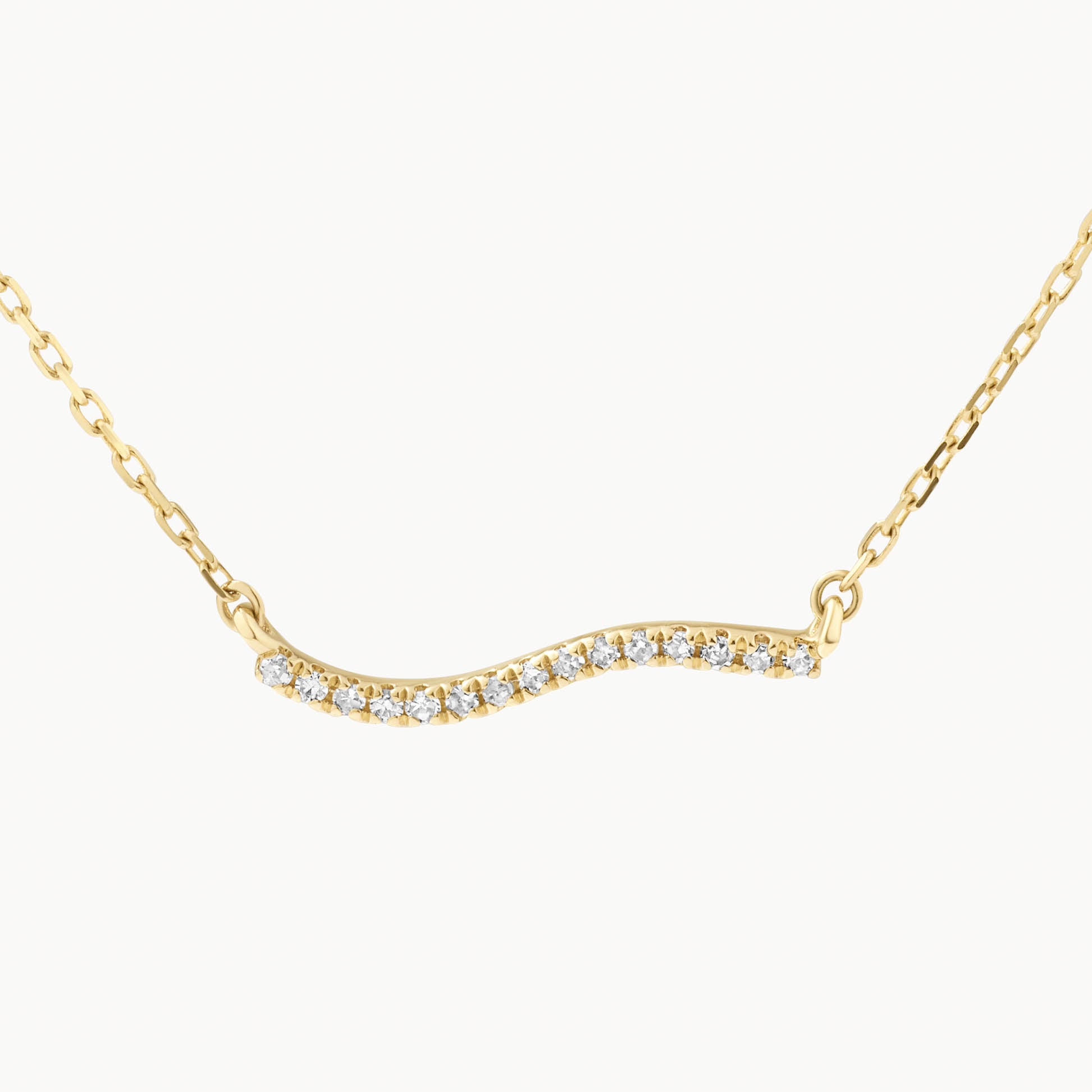 10k Gold Diamond Wave Necklace - Elegant Fine Jewelry for Women, Perfect for Weddings, Anniversaries & Special Occasions