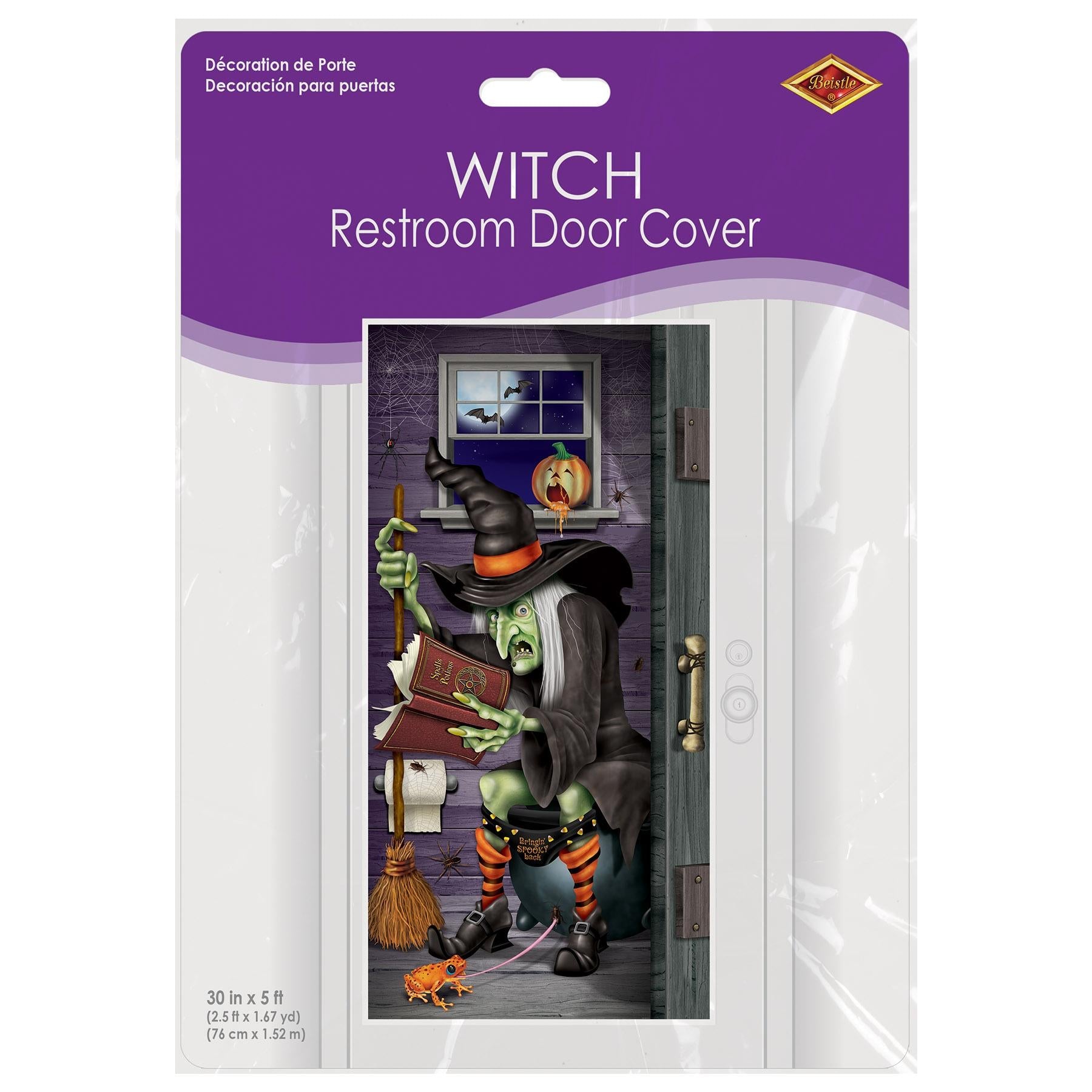 12 Pack Halloween Witch Bathroom Door Cover Decorations - Spooky Party Decor for Halloween, Haunted House, and Themed Events