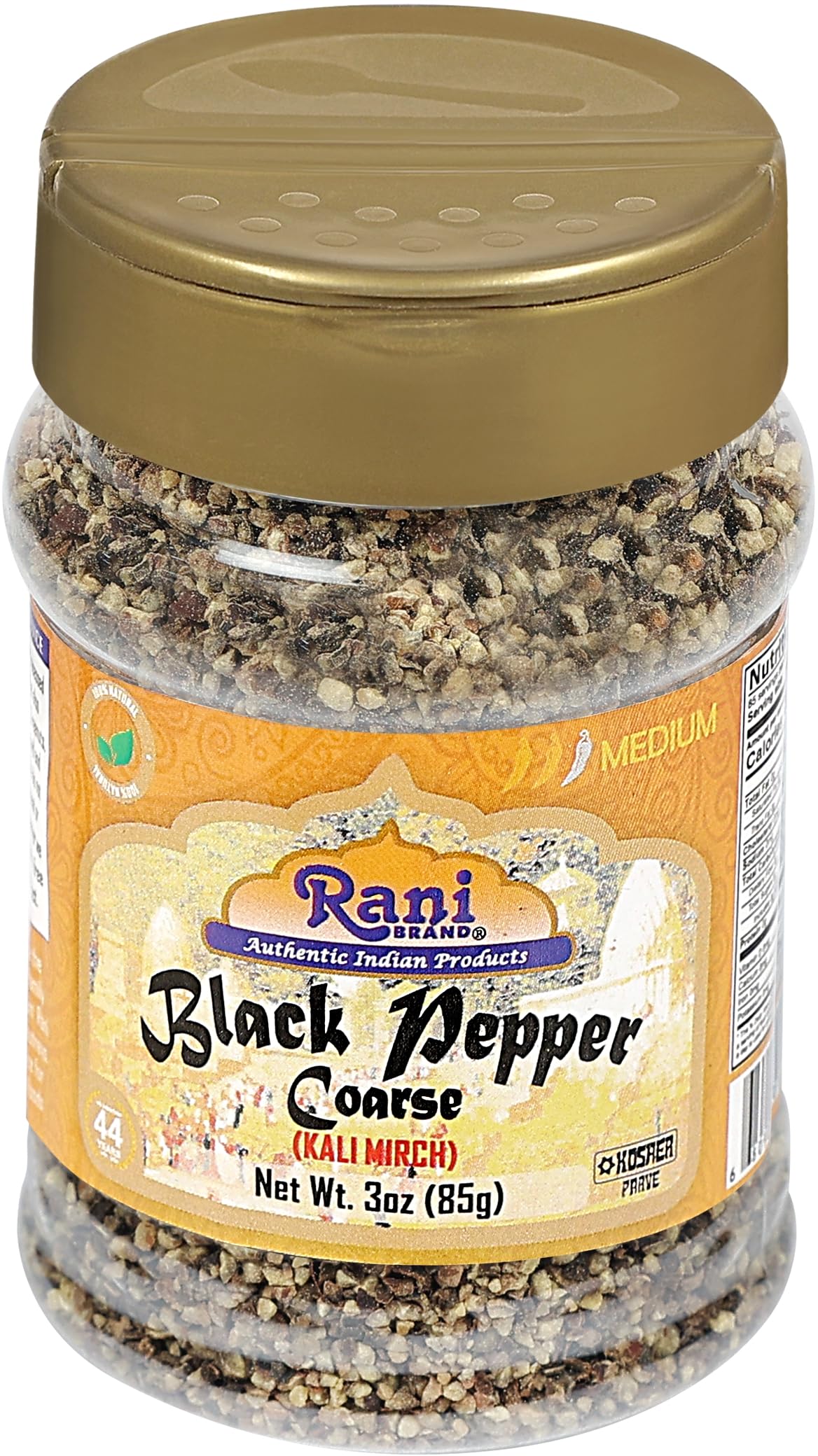 Premium Coarse Ground Black Pepper 28 Mesh (Table Grind) 3oz (85g) - All Natural, Vegan, Gluten-Free, Non-GMO, Kosher - Product of Vietnam - Perfect for Steaks, Salads & Home Cooking