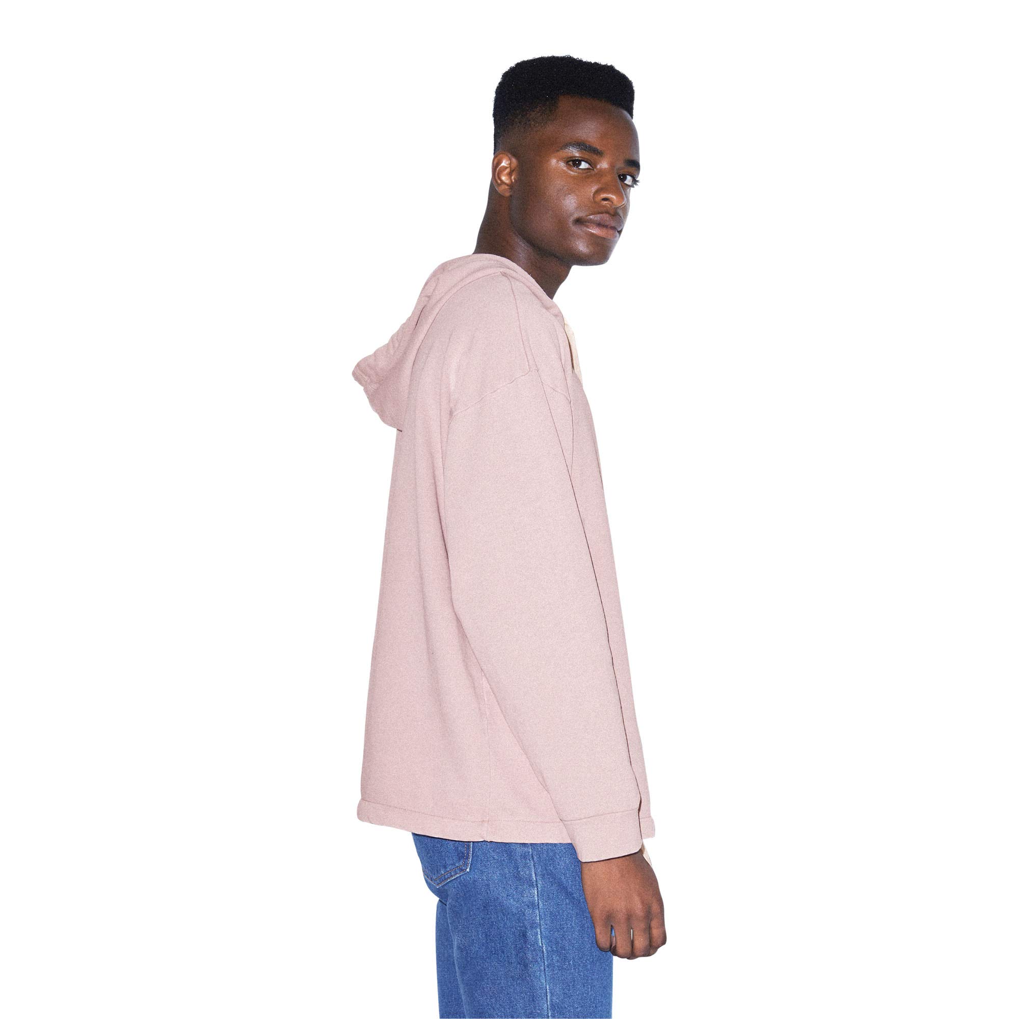 American Apparel Men's French Terry Long Sleeve Drawstring Hoodie - Soft Cotton Pullover for Casual Wear, Gym & Outdoor Activities