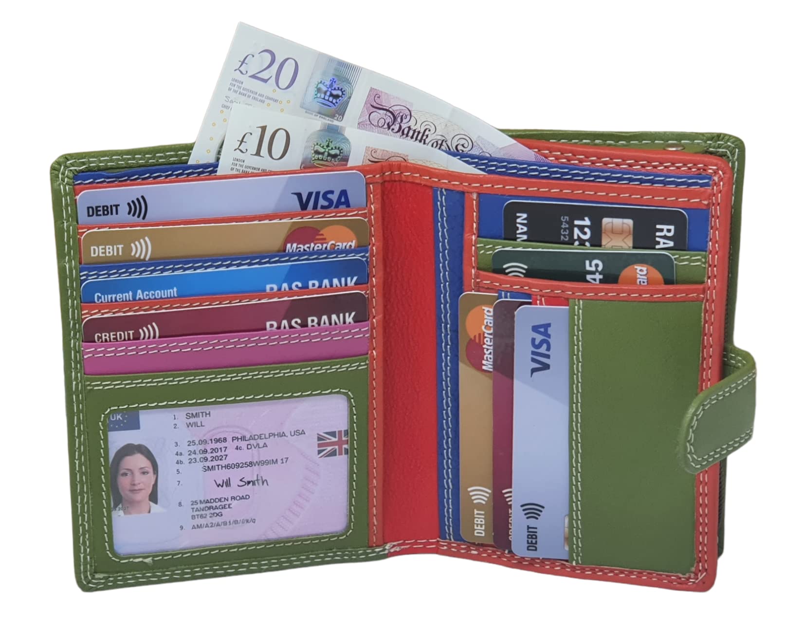 Women's Genuine Leather Slim Credit Card Holder - RFID Blocking Palm Wallet for Everyday Use & Travel | Holds Multiple Cards & Cash | Compact & Stylish Purse for Women