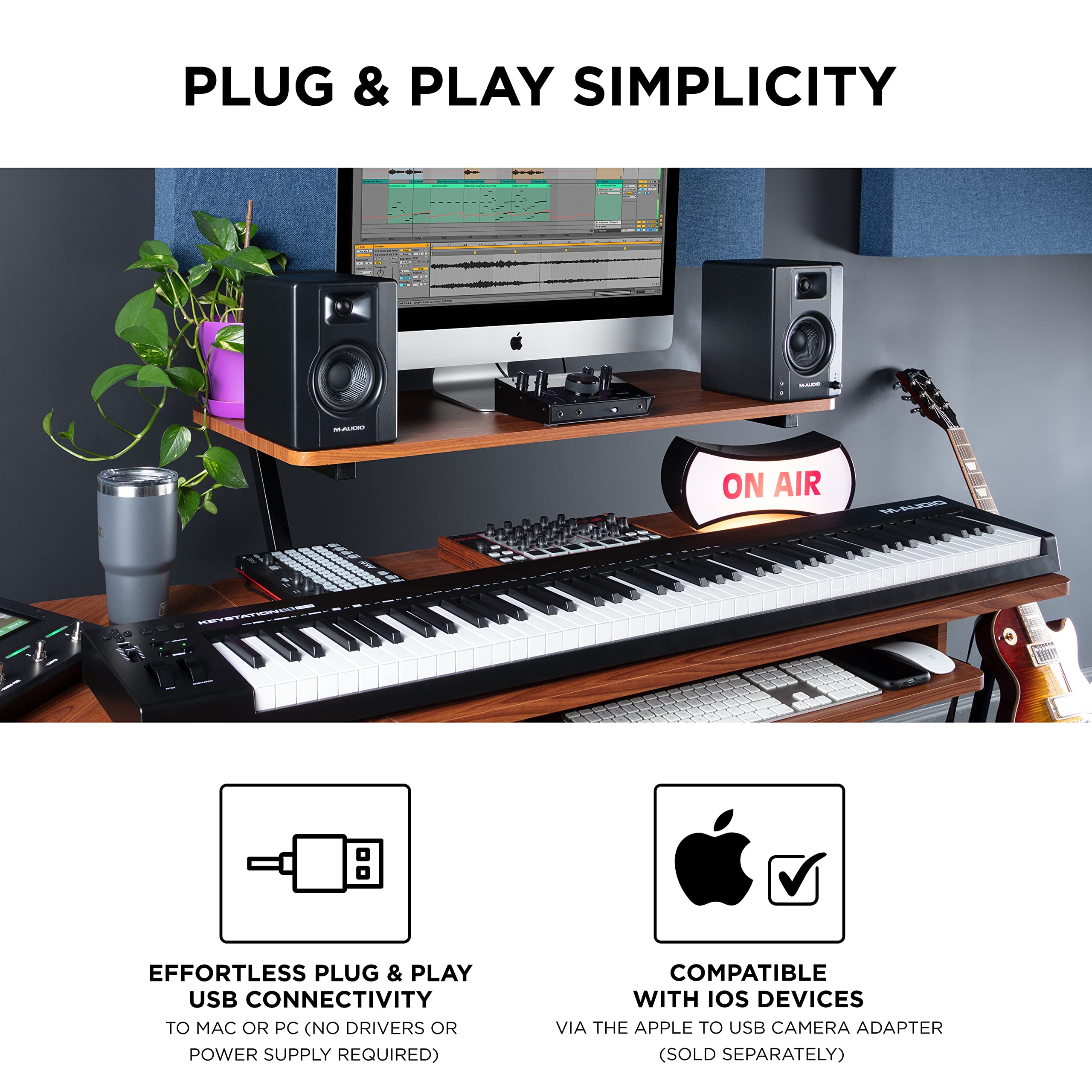 **Keystation 88-Key MIDI Keyboard Controller with Sustain Pedal & Software Bundle – Perfect for Music Production, Beat Making & Home Studio Recording**