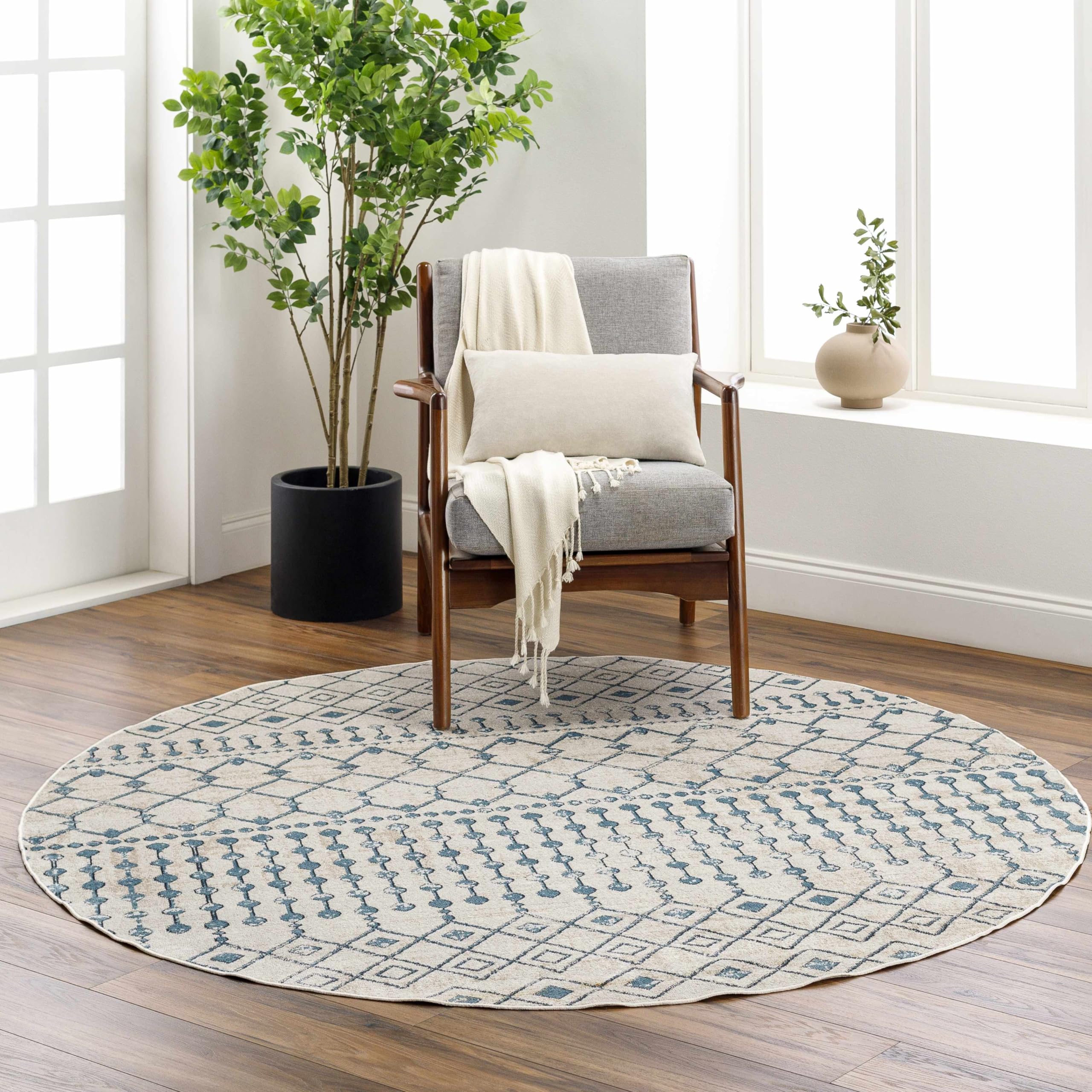 Hauteloom Cabognon Machine Washable Area Rug - Blue & Beige 7'10