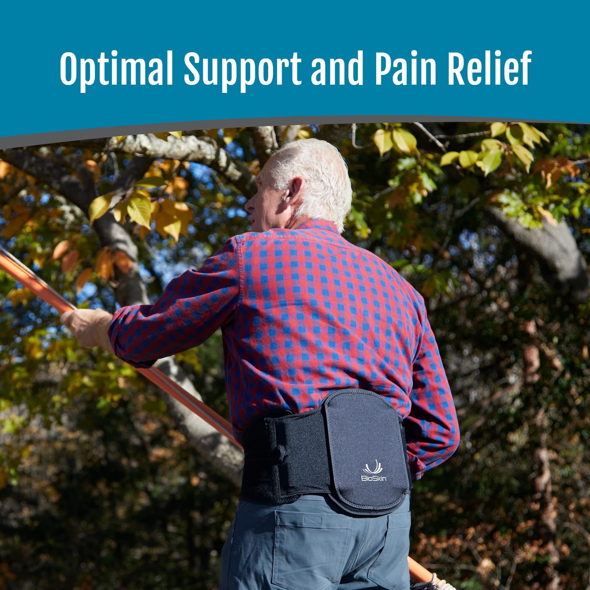 BioSkin Vector Back Brace - Adjustable Lumbar Support Belt for Lower Back Pain Relief, Sciatica & Herniated Disc - Ideal for Office Work, Driving & Post-Surgery Recovery