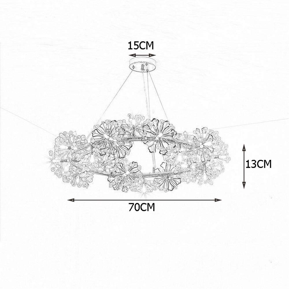 Crystal Chandelier LED Pendant Light - Modern Firework Dandelion Ceiling Fixture for Living Room, Dining Room, Bedroom, Cafe | Nordic Postmodern Design, Energy Efficient Lighting for Home & Commercial Spaces