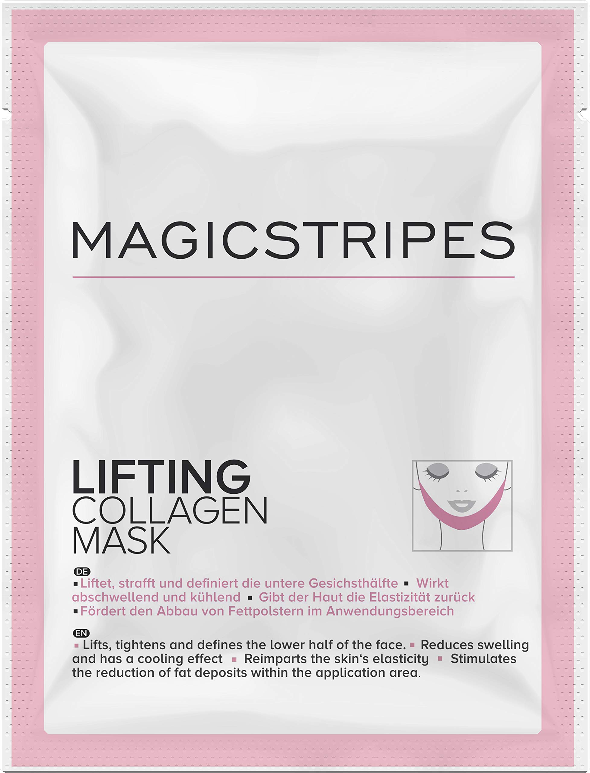 **MAGICSTRIPES Lifting Collagen Mask - V Line Face Mask, Double Chin Reducer & Slimming Facial Mask for Jawline Contouring (1 Mask) – Perfect for Home Spa, Self-Care & Special Occasions**