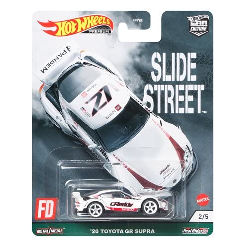 Hot Wheels Premium Car Culture Slide Street Slidewayz 5-Piece Diecast Car Set - Collectible Toy Cars for Kids & Adults - Perfect for Display, Play & Gifting