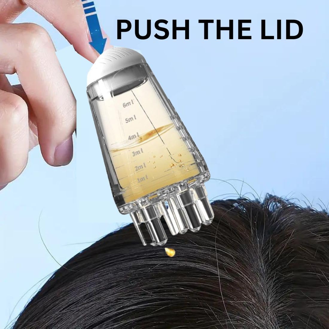 KREQU Hair Oil Applicator Bottle - 6ml Mini Portable Scalp Massager Comb for Hair Growth & Treatment | Perfect for Home Use, Travel & Salon Styling