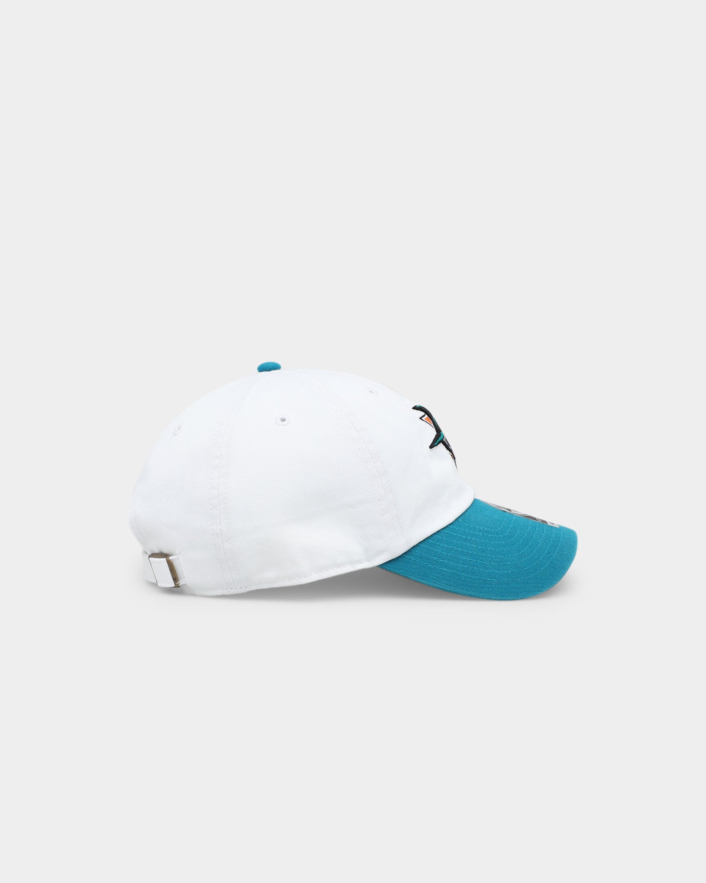 47 Brand San Jose Sharks Two Tone 47 Clean Up Strapback White Hat - Adjustable Snapback Cap for Men & Women - Perfect for Hockey Games, Sports Events & Casual Wear