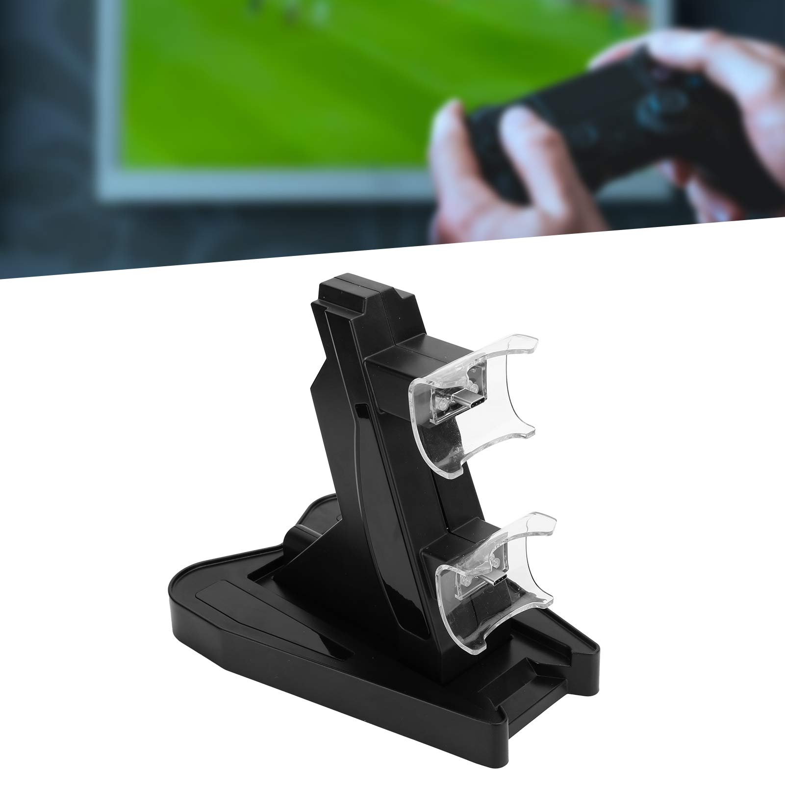 Estink Controller Dock Station - Dual Induction Gamepad Charger with D-Type Charging Base & Built-in Chip - Compatible with PS5/Xbox/Switch Controllers (Black) - Perfect for Gaming Setup & Organized Charging