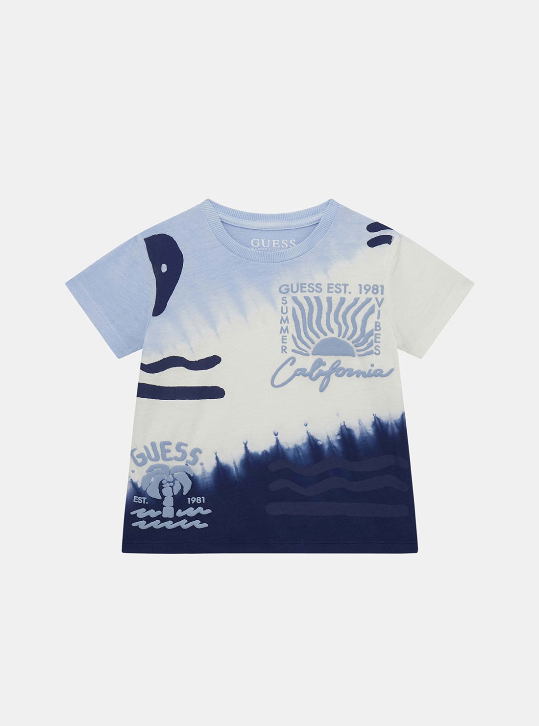 Blue Dip Dye Short Sleeve T-Shirt for Kids (Ages 2-7) - Casual Summer Outfit & Playtime Essential