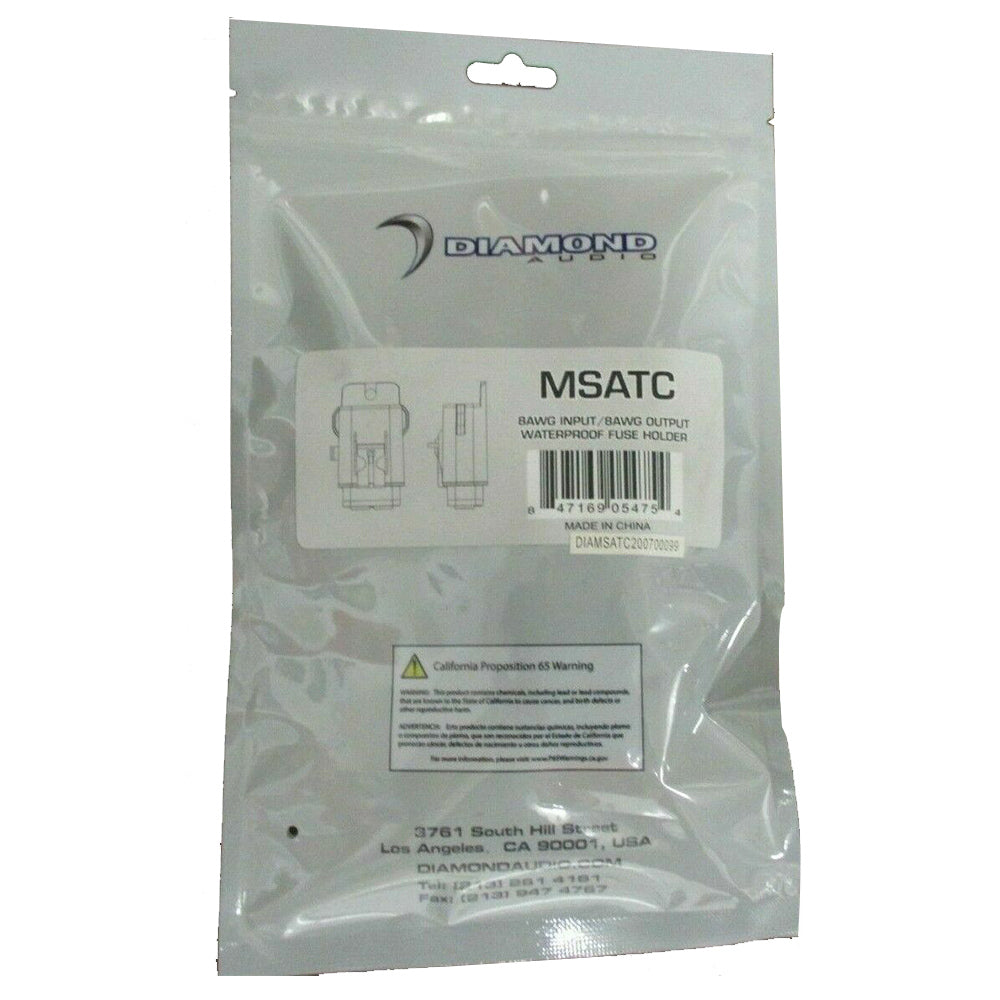 Premium Diamond Audio MSATC Fuse Holder - 8AWG Input & Output, Waterproof Design for Marine & Car Audio Systems - Perfect for Boats, RVs, and Off-Road Vehicles