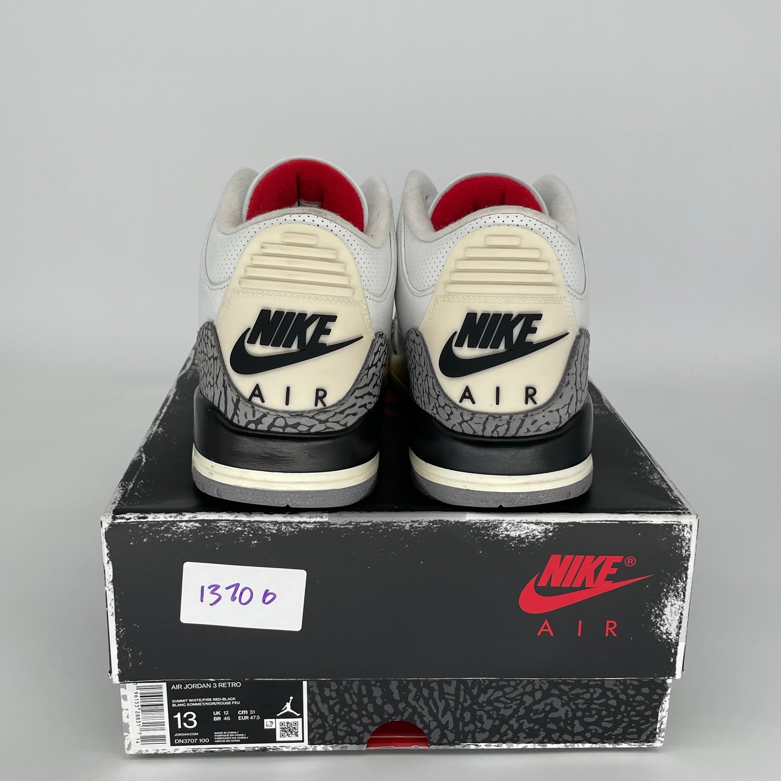 Original Air Jordan 3 White Cement Reimagined Basketball Shoes - Men's Size 13 (DN3707-100) - Retro Sneakers for Streetwear & Basketball Games