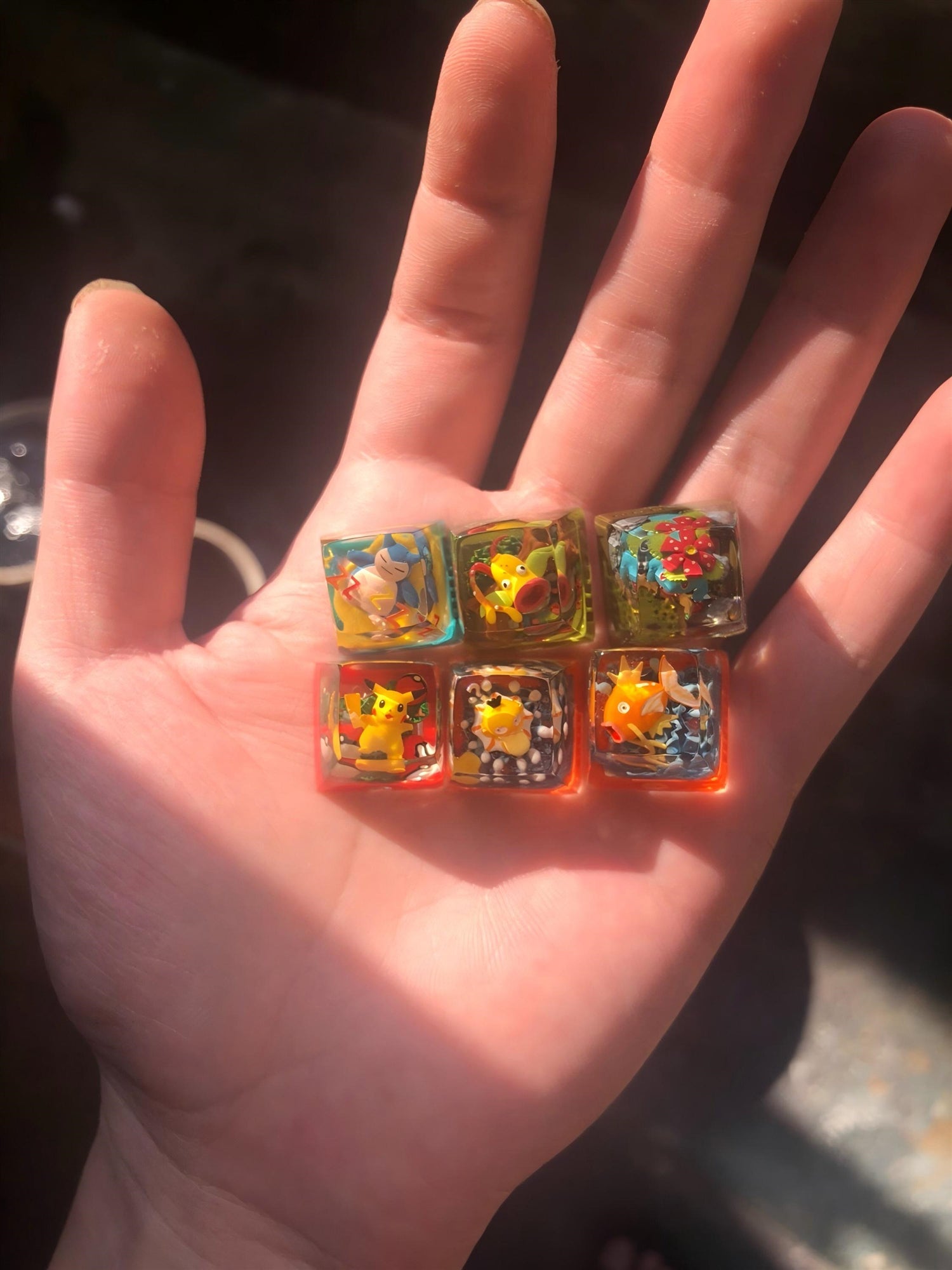 Custom DIY Translucent Resin Keycaps for Mechanical Keyboards - Personalized ESC Key with 3D Pokemon Design - Perfect for Gaming, Typing & Custom Keyboard Builds