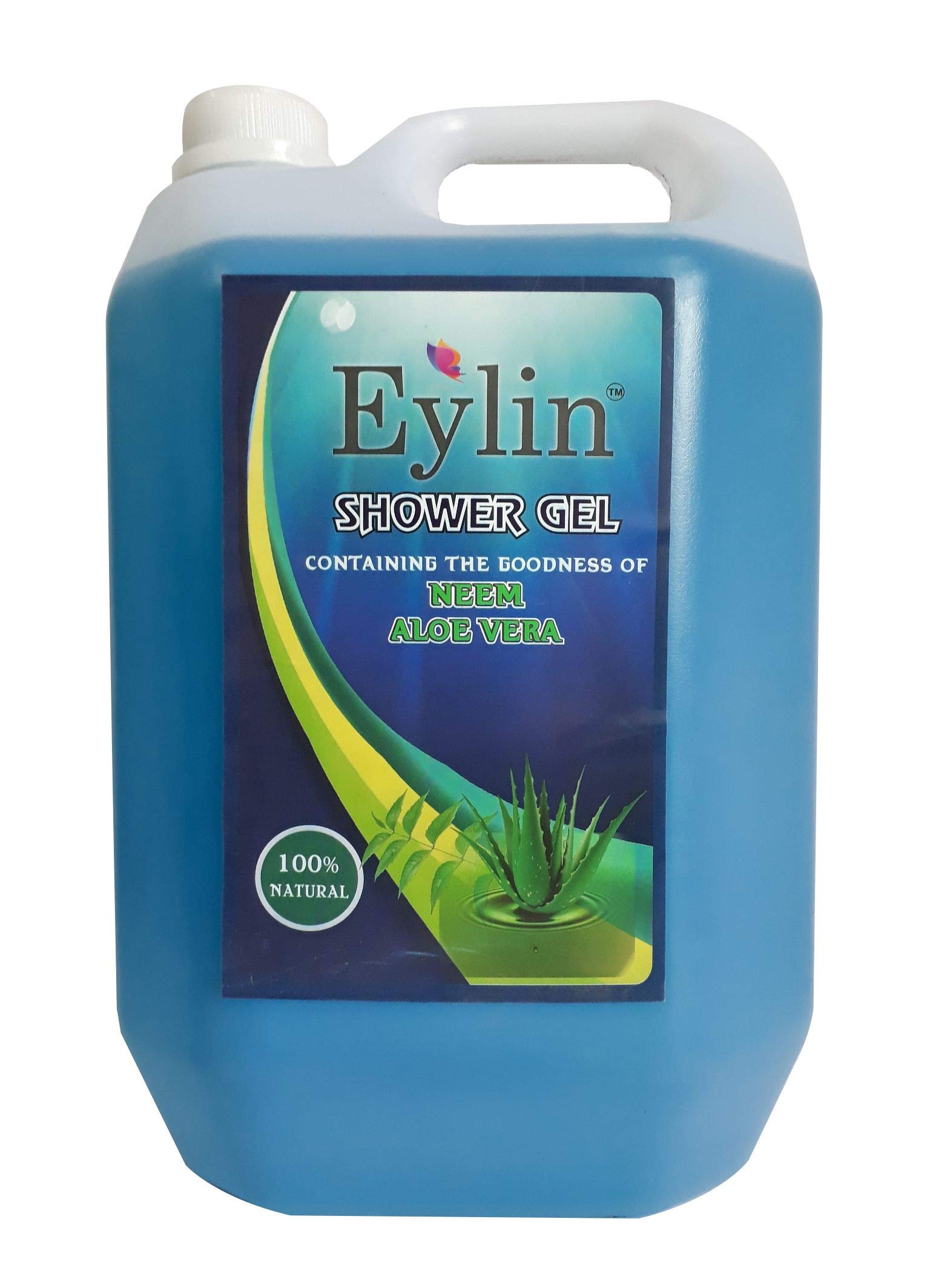 Eylin Neem & Aloe Vera Extract Shower Gel - 5 Litres | Natural Skin Care for Dry & Sensitive Skin | Perfect for Daily Use & Spa Relaxation