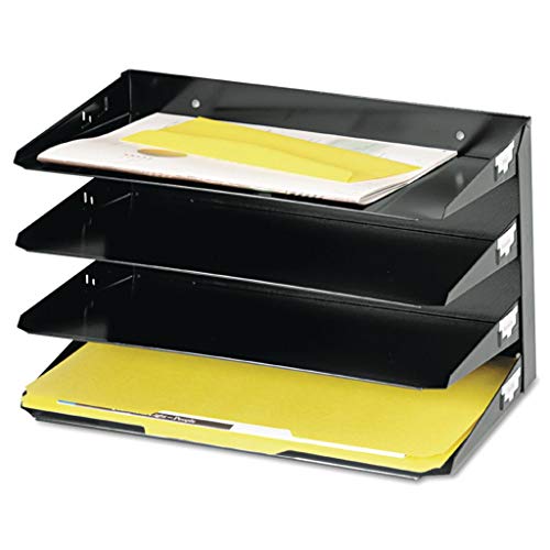 STEELMASTER by MMF Industries Multi-Tier Steel Horizontal Organizer - Black (MMF2643004) - Space Saving Storage Solution for Office, Garage & Closet Organization