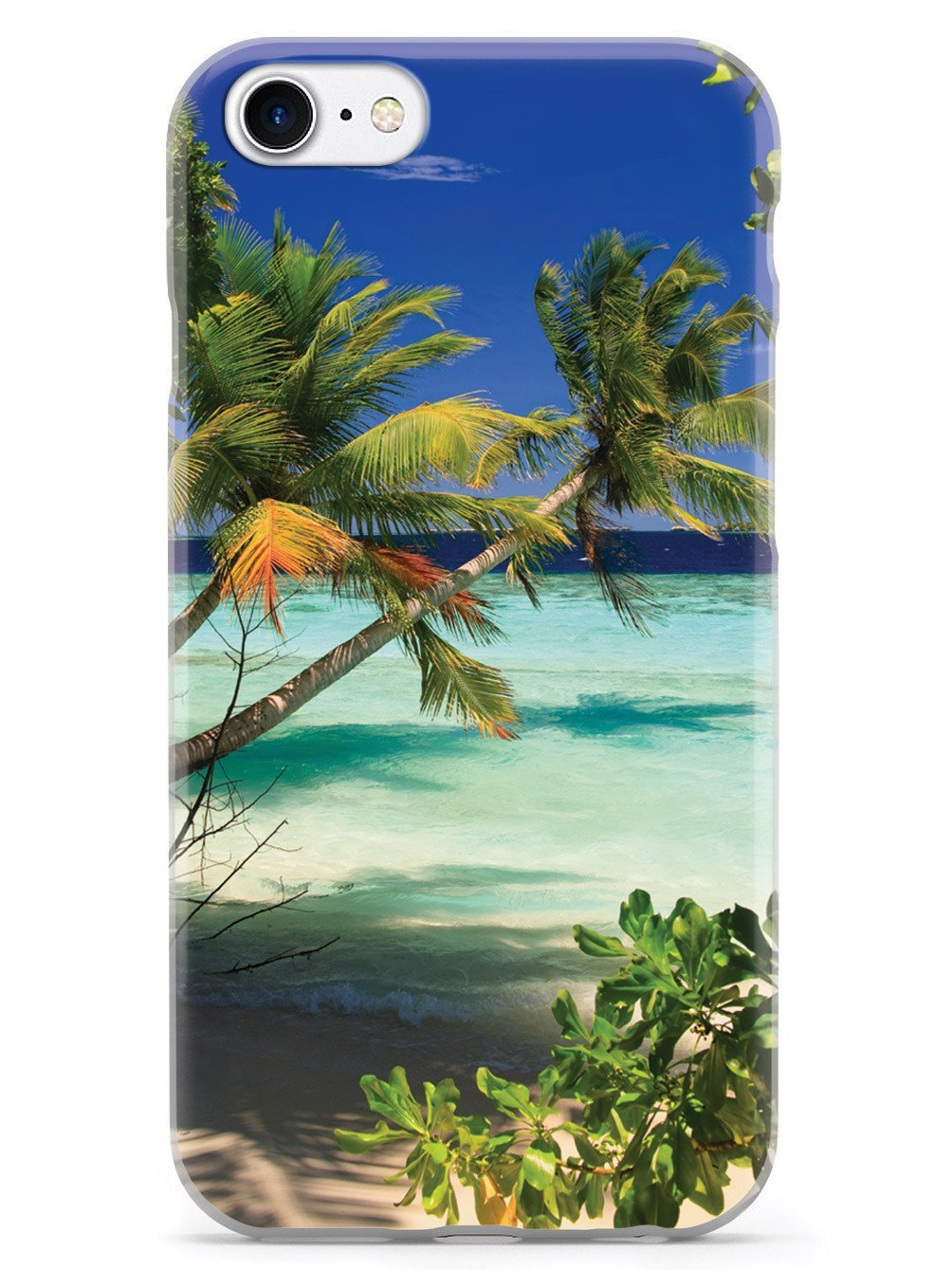 Inspired Cases - Protective iPhone 8 Case with 3D Textured Palm Trees & Beach Design - Shockproof & Slim Fit Cover for Apple iPhone 8 - Perfect for Vacation, Travel & Summer Outdoor Activities