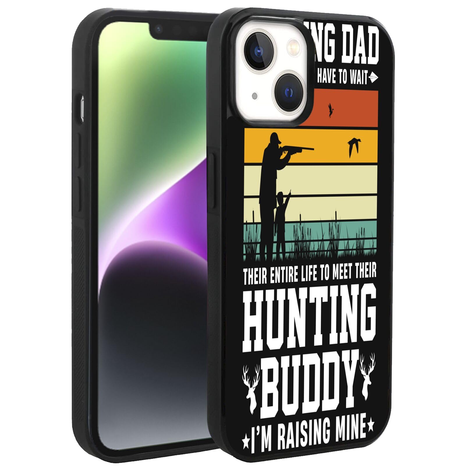 DAFEI Shockproof Slim Rubber Phone Case with Hunting Dad Design for iPhone 15 14 13 12 11 Pro Max Plus Mini XR X XS SE - Perfect for Outdoor Adventures & Daily Protection