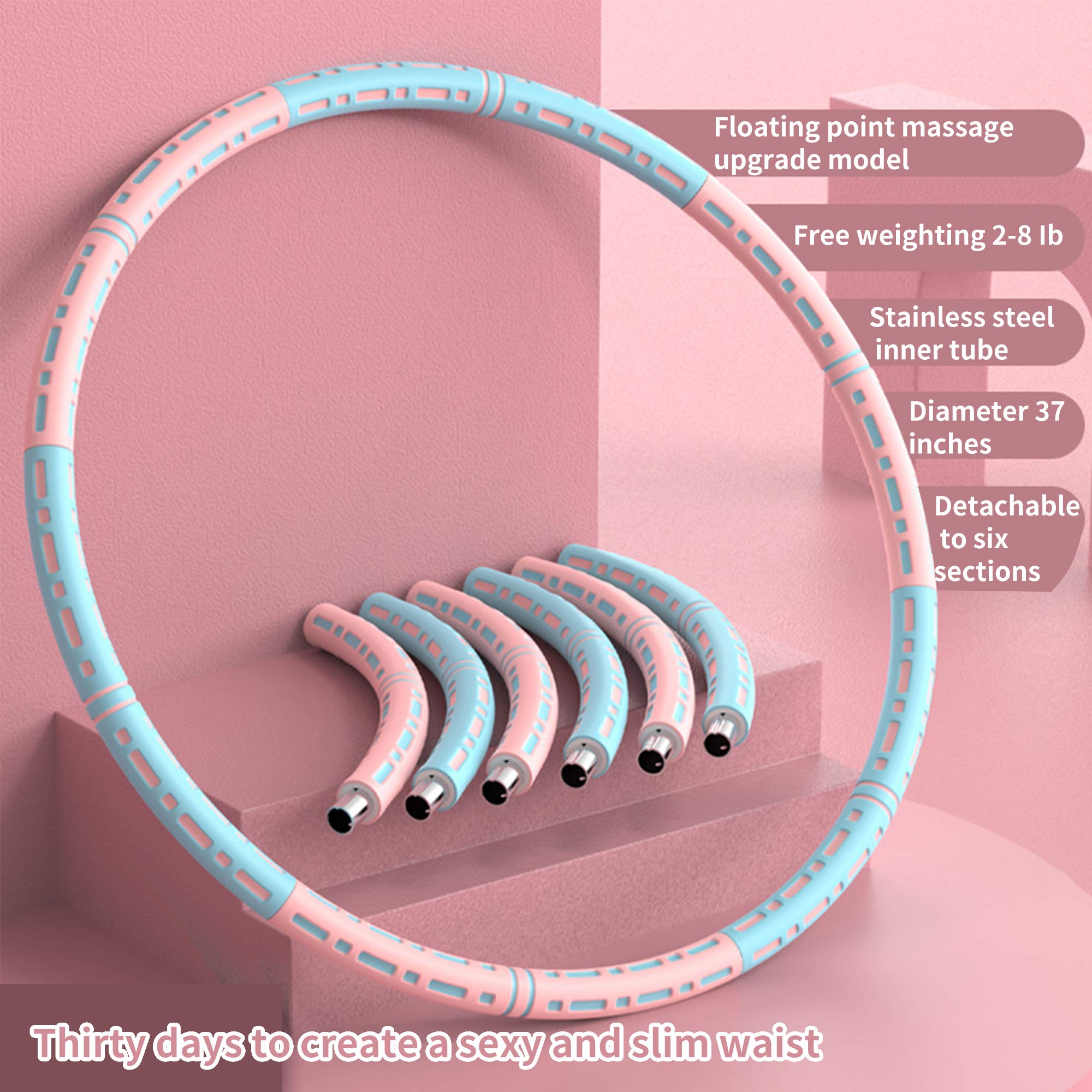 TIKTOK Weighted Exercise Hula Hoop - 6-Section Removable Fitness Hoop for Waist Slimming & Core Workout | Portable Home & Gym Workout Equipment for Women
