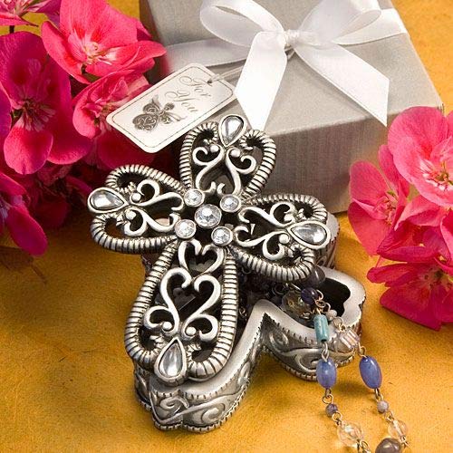 Heavenly Favors Collection - Exquisite Cross Design Curio Boxes for Home Decor & Jewelry Storage (16-Piece Set) | Perfect for Displaying Collectibles, Storing Treasures & Gifting