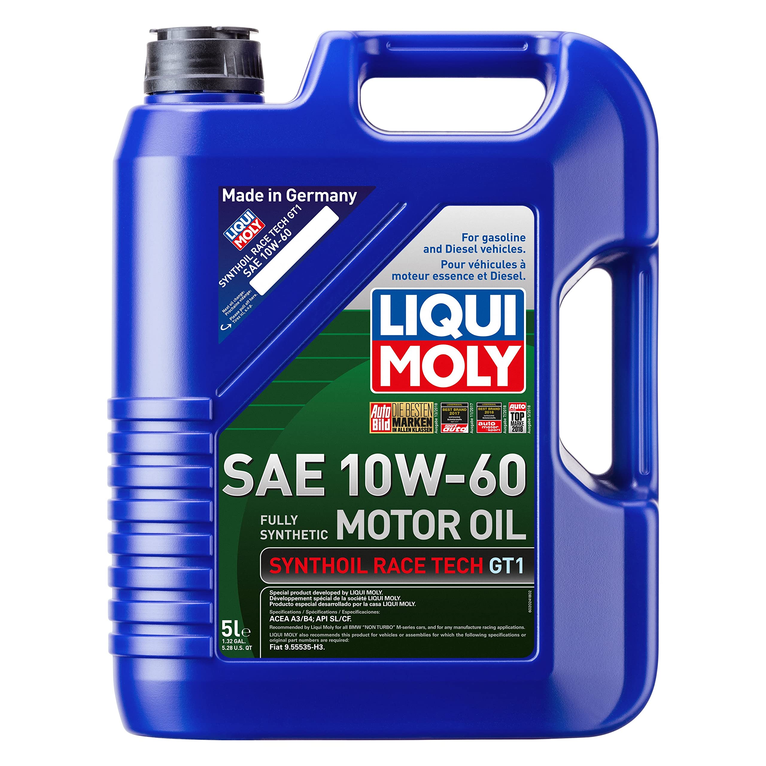 Lubro Moly 2024 Full Synthetic Engine Oil 5W-30 - High Performance Motor Oil for Cars, Trucks & SUVs - Improved Fuel Efficiency & Engine Protection - Ideal for Daily Commuting & Long Road Trips